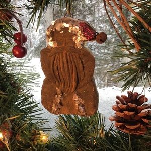 Prim Belsnickel Santa Blackened Beeswax Ornament